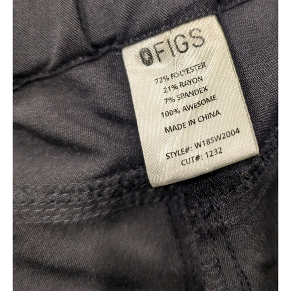 FIGS Technical Collection Black Tokha Trouser Scrub Pants Size XS - Picture 4 of 6